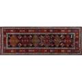 Caucasian shirvan handtied wool runner 20th c  signed 110 x 48