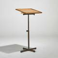 Embruwerke adjustable tray table sweden 1960s patinated metal and walnut manufacturers label 30 x 31 x 16