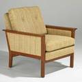 Illum wikkelso lounge chair denmark 1970s teak and upholstery unmarked 30 x 29 x 30