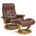 Ekornes stressless lounge chair and ottoman 1970s ash leather and enameled steel marked on adjustable knobs chair 39 12 x 35 x 30