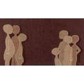 Scandanavian wool area rug with silhouetted figures 1960s marked or 11 83 x 48