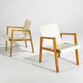 Alvar aalto artek pair of armchairs finland 1940s birch and painted wood unmarked each 29 12 x 21 x 26