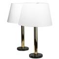 Nessen studios pair of marble and brass table lamps 1970s unmarked each 31 12 x 8 12 dia