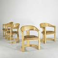 Karl springer karl springer ltd set of four onassis chairs usa 1970s80s parchment and leather each 32 12 x 33 2 x 24