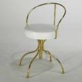 Charles hollis jones vanity stool california 1960s brass and vinyl unmarked 29 x 23 dia