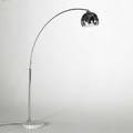 Modern lighting arc floor lamp usa 1990s chromed steel and marble unmarked as shown 82 x 62 x 15