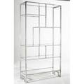 Milo baughman thayer coggin etagere usa 1970s chromed steel and glass unmarked 79 x 42 x 16