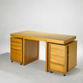 Edward wormley drexel precedent collection partners desk high point nc 1950s silver elm and casters branded as shown 30 x 60 x 27