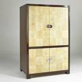 John widdicomb entertainment cabinet grand rapids mi stained and lacquered mahogany shagreen chromed brass brass label 68 x 44 x 28 12