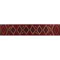 Contemporary handtied wool runner with native american design 153 12 x 31 12
