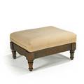 Style of donghia oversized ottoman usa 1990s stained wood and wool upholstery unmarked 18 12 x 35 x 28