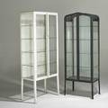 Industrial two vitrines usa 1930s enameled steel and glass unmarked taller 65 x 26 12 x 15 12