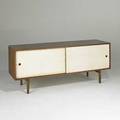Paul mccobb winchendon cabinet usa 1950s stained birch and cloth unmarked 24 x 60 x 18