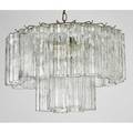Camer chandelier italy 1970s eight sockets with hollow glass prisms suspended from brassplated frame 17 x 20 dia