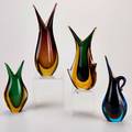 Murano four somerso glass vases italy unmarked largest 9 34