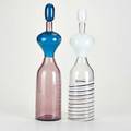 Gio ponti venini two glass bottles with original boxes each signed tallest 12