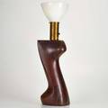 Heifetz biomorphic table lamp carved wood unmarked 28 x 9 x 5