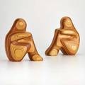R hargrave pair laminated wood figural bookends signed 9 12 x 8 x 4 58