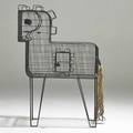 Frederick weinberg figural birdcage in shape of a horse usa 1950s enameled wire hemp tail unmarked 37 34 x 25 x 12