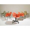 Charles and ray eames herman miller assembled group of nine shell chairs fivearm fourside usa 1950s fiberglass enameled and zincplated steel paper label to swivel chair armchair 30 12