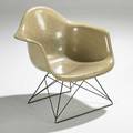 Charles and ray eamesherman miller lar lounge chair with cats cradle base usa 1950s fiberglass enameled steel herman miller paper tag and stamped herman miller 25 x 25 x 22 12