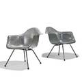 Charles and ray eames herman miller zenith plastics two lax chairs gardenia ca 1950s fiberglass rope enameled steel rubber manufacturers decals 25 12 x 25 x 25