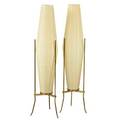 Heifetz pair of large rotaflex tablefloor lamps usa1950s brass plastic painted wood one has original hang tag 39 34 x 11 dia