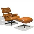 Charles and ray eames herman miller lounge chair and ottoman no 670671 zeeland mi 1980s rosewood leather enameled aluminum enameled steel rubber manufacturers labels chair 33 x 32 1