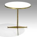 Paul mccobb directional side table usa 1950s brushed brass milk glass unmarked 21 34 x 20 12