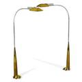 Cedric hartman pair of articulated floor lamps omaha ne 1990s brass chromed steel acrylic stamped signatures 44 x 24 x 6