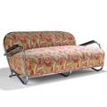 Kem weber lloyd manufacturing co settee usa 1930s chromed steel ebonized wood upholstery unmarked 27 x 65 x 33