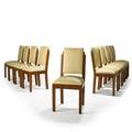 Art deco set of ten dining chairs france 1920s rosewood mahogany ostrichpatterned leather unmarked 37 12 x 17 34 x 20 12