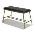 Jacques adnet bench france 1950s brass leather unmarked 19 12 x 36 x 17