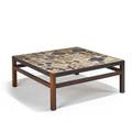 Tue poulsen willy beck tiletop coffee table denmark 1960s rosewood glazed earthenware artist signature to tile 15 34 x 40 sq