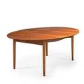 Finn juhl niels vodder teak dining table denmark 1950s unmarked open 28 12 x 121 12 x 54 34 closed 78 two leaves 21 34
