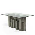 Paul evans directional cityscape dining table usa 1970s patinated steel glass signed base only 28 14 x 49 14 x 19 overall 29 x 60 x 42