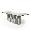 Paul evans directional cityscape dining table usa 1970s chromed steel plate glass signed 29 14 x 96 x 48