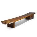 George nakashima nakashima studios custom bench with drawers new hope pa 1962 persian walnut walnut signed with clients name 16 12 x 108 x 22 provenance available copy of original draw