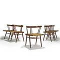George nakashima nakashima studios set of five walnut grass seated chairs new hope pa before 1954 unmarked 27 34 x 23 12 x 20 provenance available letter of authentication from mira naka