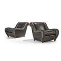 James mont james mont design pair of club chairs usa 1960s oak distressed leather unmarked 30 x 32 x 42 12