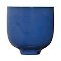 Otto and gertrud natzler footed vessel periwinkle blue glaze los angeles ca signed natzler paper label j562 4 12 x 412