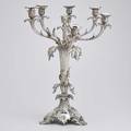 Elkington mason  co silver plate candelabra monumental acanthus and blossom seven light centerpiece 19th c 26 12 x 21