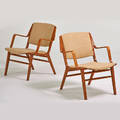 Peter hvidt fritz hansen heningsen pair of lounge chairs denmark 1960s laminated birch and teak unmarked each 29 12 x 23 12 x 27 12