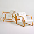 Alvar aalto asko pair of paimio lounge chairs finland 1980s enameled seats birch frames unmarked 25 12 x 24 x 35