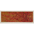 Joichi hoshi japanese 19131979 woodcut in colors of red branches 1973 framed signed and dated 6 x 15 34 sight