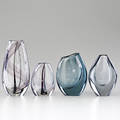 Kosta boda four cabinet vases sweden late 20th c handblown glass all marked tallest 6 12 x 3 dia