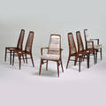 Niels o moller koefoedshornslet set of six rosewood dining chairs two arm four side denmark 1970s branded marks arm 37 12 x 27 14 x 21 side 37 12 x 16 x 19