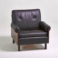 Danish club chair denmark ca 1970 rosewood leather unmarked 29 12 x 30 12 x 30