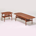 Arne hovmand olsen mogens kold coffee table and matching side table denmark 1970s teak unmarked coffee 19 x 59 x 23 12 side 21 x 26 x 19