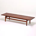 Jens risom jens risom designs low tablebench usa 1960s teak metal label 15 x 72 x 21